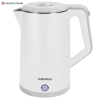 科米欧/KEMIOU  1.8L电水壶电热水壶烧水壶 双层防烫暖水壶家用电器电开水壶KM-DSH18E白色