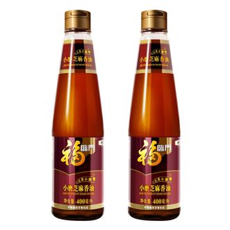 福临门  小磨香油  家用凉拌菜涮火锅点蘸香油  400ml*2瓶