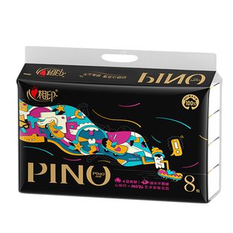 心相印  抽纸 品诺 4层80抽8包M码 纸巾 面巾纸