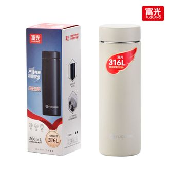 富光（FUGUANG）  优铭商务真空杯 保温保冷 316不锈钢 FGZ2418-500 磨砂质感 轻奢 携带方便 直身杯 不锈钢茶漏