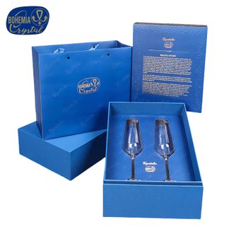 CRYSTALEX  捷克进口高档无铅水晶红酒杯礼盒对杯送礼高脚杯葡萄酒杯香槟杯 透明色礼盒对杯 350ml