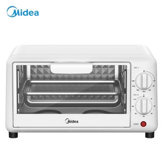 美的/Midea  多功能家用迷你电烤箱蛋糕烘焙60-230℃调温10L容量双旋钮控制