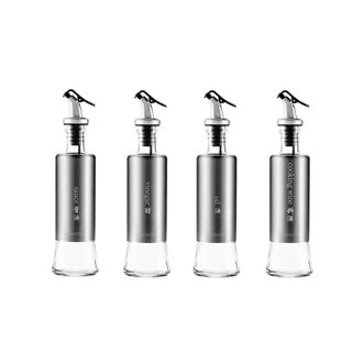 美厨（MAXCOOK）  不锈钢玻璃油瓶套装  油瓶四件套  320ml*4只装  MCLP-611