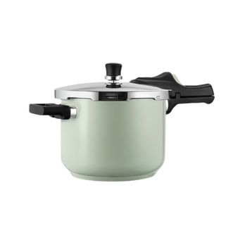 炊大皇/Cookerking  304不锈钢压力锅24cm【8L】家用大容量安全防爆高压锅燃气灶电磁炉通用 本味单柄压力锅（优雅绿）