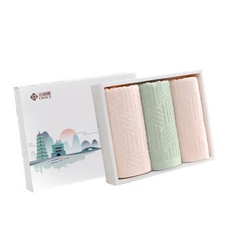 洁丽雅/Grace  面巾礼盒 3条面巾 清悦-3 颜色随机