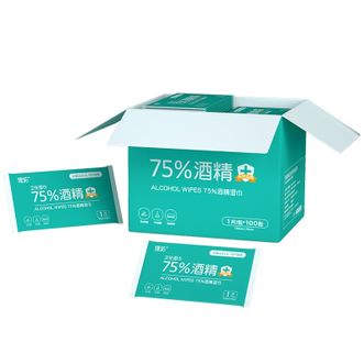 德佑/Deeyeo  75度酒精消毒湿巾1片/包*100包独立装擦手