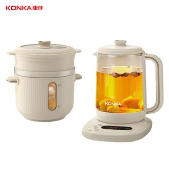 康佳/Konka  养生壶煮茶器电煮锅电火锅煎药壶玻璃保温开水烧水壶养身套装