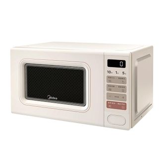 美的/Midea  小滋味系列20L变频微波炉家用奶油风百搭复古转盘式一级能效微波炉 M2H2