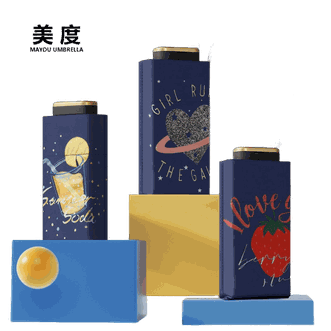 美度MAYDU 六折晴雨伞 女折叠防晒遮阳伞 防紫外线黑胶太阳伞 柠檬杯深蓝