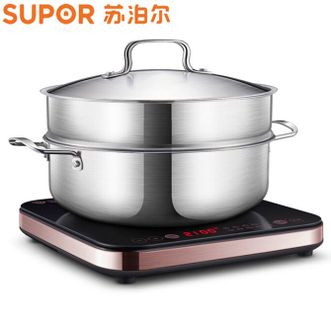 苏泊尔（SUPOR）  电磁炉套装家用匀猛火滑控调节火锅炉微晶面板一键爆炒智能定时电磁灶火锅炉C21-IC20