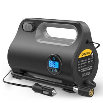 得力/Deli  户外装备液晶表盘数显预设胎压单缸80w充气泵DL880280S