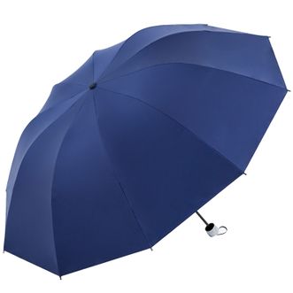 红叶HongYe  10骨超大雨伞双人商务伞折叠黑胶防晒37504