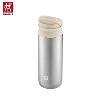 双立人  保温杯杯子提手泡茶杯茶滤杯316L不锈钢内胆水杯-1029001奶油白