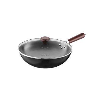 苏泊尔(SUPOR)   圆底炒锅铁锅无涂层炒菜锅燃气灶凹面电磁炉通用 家用熟铁锅精铁 圆底纯铁 32cm