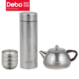 Debo  纯钛茶壶套装钛茶杯 茶壶 保温杯三件套 卡特琳娜DEP-903