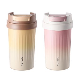 德世朗（DESLON）  陶瓷涂层内胆高颜值臻品咖啡杯便携外带长效保温高颜值大容量DZPB-400