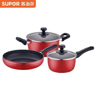 苏泊尔（SUPOR）  锅具组合套装 健康不粘锅奶锅平底锅煎炒锅牛排锅汤锅锅具3件套 VTP1605T