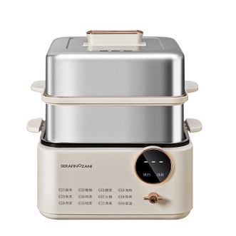 SERAFINOZANI  尚尼 不锈钢多功能电蒸锅SZ-B01，双层蒸屉可容纳8升食材，总容量12L