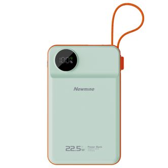 纽曼（Newmine）  自带线充电宝 AL25 自带线快充10000毫安移动电源 22.5W超级闪充 三输出轻薄数显充电宝 AL25 简装版（青色）