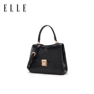 Elle  高级感油蜡牛皮手提包 大容量托特包通勤单肩包  24609