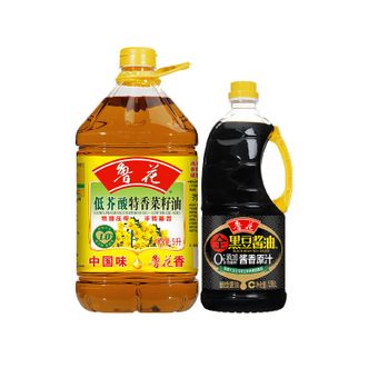 鲁花  菜籽油5L+黑豆原汁酱油1.98L