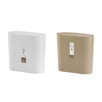 茶花（CHAHUA）柯琳弹盖式窄边垃圾桶家用客厅厨房浴室弹盖耐用垃圾桶204003