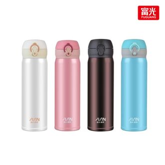 富光（FUGUANG）  健牌洛伊真空杯 BJ1805-500 弹盖杯 直身杯 304不锈钢 轻量杯身 一键开盖 轻巧 携带方便