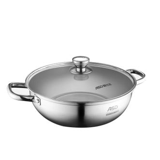 爱仕达/ASD  火锅304不锈钢清汤火锅盆32CM汤锅明火电磁炉通用FS32A6WG