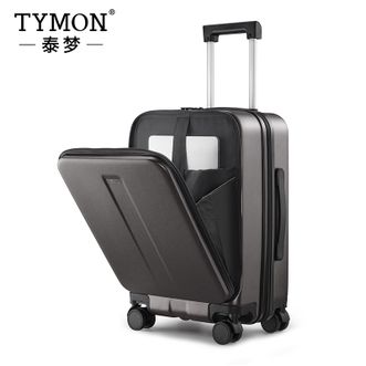 泰梦/TYMON  前开盖行李箱 20英寸多功能旅行箱商务拉杆箱登机箱 逐梦T6 星空灰 20英寸