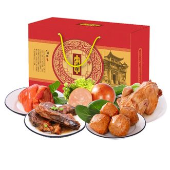 八瑞祥 中秋熟食礼盒 北京老字号真空开袋即食 肘子狮子头童子鸡肉肚熏鱼节日大礼包送礼佳品礼盒 特惠装1540g 