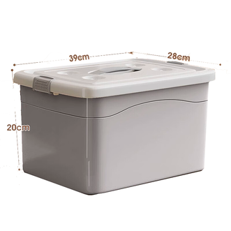 佳帮手  收纳箱衣服整理箱储物箱 灰中号【39*28*20cm】提手款