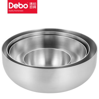 Debo  德铂不锈钢果盆和面盘16/26/28/32cm口径面盆 多功能四件套 清洁方便 防摔耐用