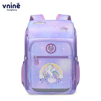 第九城/V.NINE  多隔层防泼水轻便减负双肩包反光条设计小学生书包 大号 VD133988