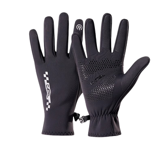 骆驼/Camel  触屏手套男女运动秋冬天薄款骑行防寒加绒保暖手套 173CP17111暗夜黑 M