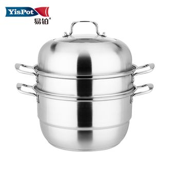 易铂  金钢蒸锅不锈钢金钢蒸锅 加厚层蒸煮两用YP-8029三层28cm