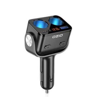 奥舒尔 车载充电器点烟器一拖二双USB快充6.5A