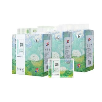 奇强  抽纸加厚加纸巾家庭实惠装原木纤维纸巾抽纸 146mmx175mm*400张*8包/提*3提（TH）