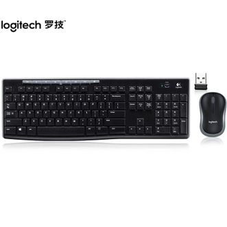 罗技/Logitech  MK270无线键鼠套装 无线鼠标键盘套装 笔记本电脑键盘无线办公键鼠 全尺寸带2.4G接收器 黑色