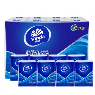 维达  手帕纸4层经典无香纸巾便携式迷你小包餐巾纸随身装卫生纸手帕巾 【便宜装】经典蓝 4层 7张*24包