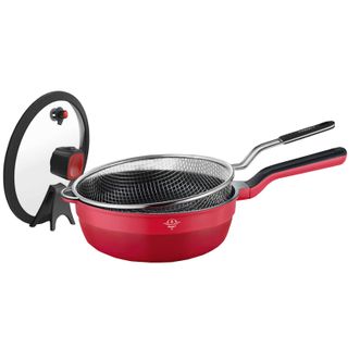 马克西姆  MAXIM’S DE PARIS不粘锅炒锅家用电磁炉炒菜多功能锅+网篮 24cm