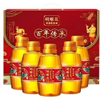 胡姬花  花生油礼盒 国色添香古法花生油一级压榨食用油 400ml*5礼盒装