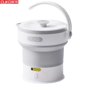 CUKO  0.6L折叠电水壶硅胶电热水壶旅行烧水壶 暖水壶家用电器电开水壶CUKO-DSH-1065白色