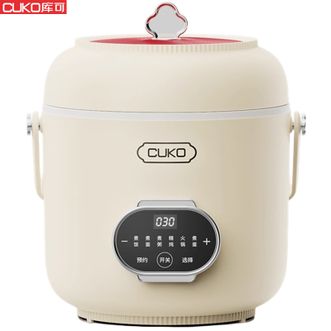 CUKO  1.2L电煮锅电火锅多功能锅电炖锅 宿舍煮面煮粥煲汤涮锅多用途锅煎炒锅料理锅煮面锅电热锅CUKO -ZG03米白色
