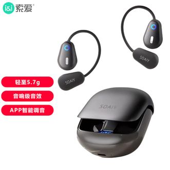 索爱（soaiy）  开放式蓝牙耳机挂耳式不入耳Mini舒适音响级听感运动跑步通话降噪耳机 GD36幻影黑