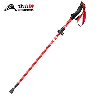 北山狼/BSWolf  徒步爬山户外 登山杖 超轻折叠多功能手杖（女款-红色）