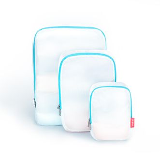 美国pack all轻薄衣物收纳三件套 旅行收纳包套装行李箱整理袋防尘耐磨行李袋 白色