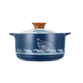 炊大皇/Cookerking  国韵双鱼煲系列耐高温不裂陶瓷养生煲  3.5L