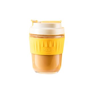 天喜 水杯女可爱玻璃杯家用吸管杯咖啡杯带盖杯子 TBL233-380
