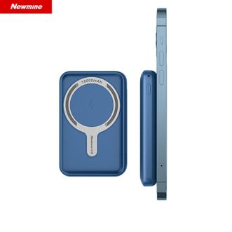 纽曼（Newmine）  磁吸式充电宝AL05蓝色自带支架无线1万毫安时大容量磁吸充电宝