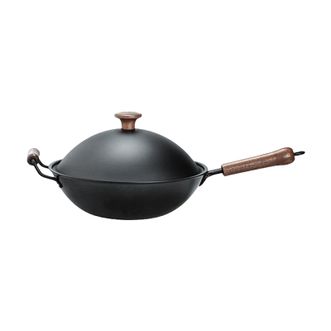 树可  小黑鲸无涂层精铁炒锅 大号33cm JHL9712